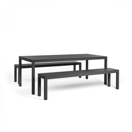 NARDI STŮL + 2 ks LAVICE SET RIO BENCH ALU 210x85x75, podnož AL, top alu, výběr variant