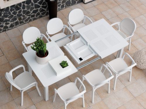 NARDI ROZKLÁDACÍ STŮL LEVANTE 160(220)x100x74, podnož AL, top polyprop., výběr variant