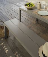 NARDI STŮL + 2 ks LAVICE SET RIO BENCH ALU 210x85x75, podnož AL, top alu, výběr variant (2)