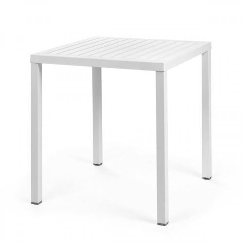 NARDI STŮL CUBE 80 x 80 x 75,5 podnož AL - bílá, deska bílá