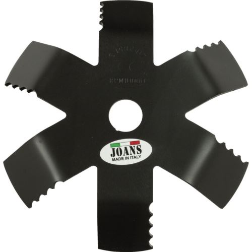Mulčovací nůž ke křovinořezu 6 zubů. šikmý pr. 200 mm pr. otvoru 25 mm